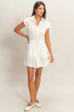 Sleeveless Collared Shirred Mini Dress  Style Ratio