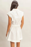 Sleeveless Collared Shirred Mini Dress  Style Ratio