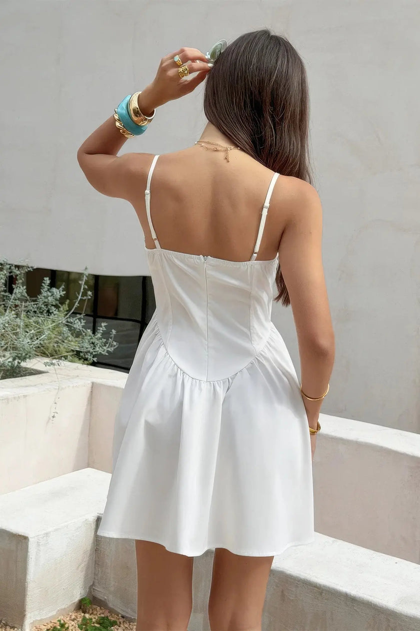 Sleeveless Lace Trim Corset Mini Dress  Style Ratio
