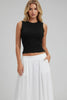 Sleeveless Mock Neck Top With Adjustable Side Slit Tie  Style Ratio