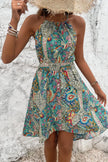Sleeveless Paisley Print Halter Neck Dress  Style Ratio