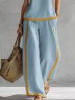 Sleeveless Tank Top and Wide-Leg Pants Set  Style Ratio