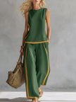 Sleeveless Tank Top and Wide-Leg Pants Set  Style Ratio