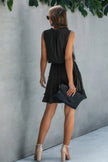 Sleeveless Tie Neck Frill Trim Tiered Layer Dress  Style Ratio