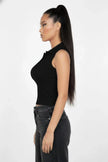 Slim-fit Sleeveless Polo Collar Crop Top  Style Ratio