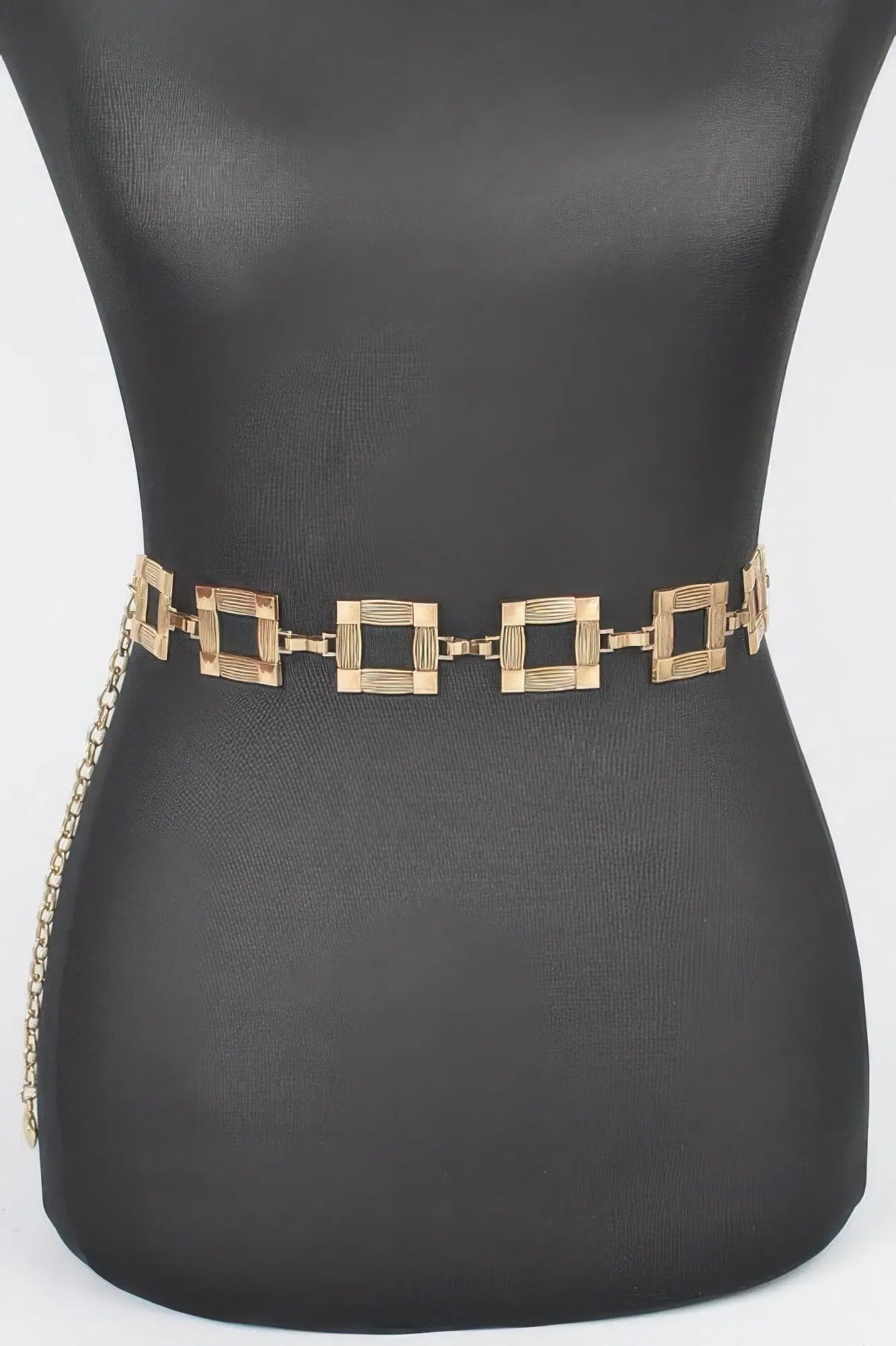 Square Metal Plus Size Chain Belt  Style Ratio