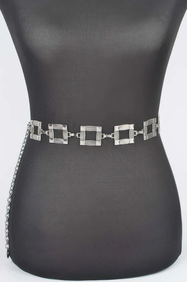 Square Metal Plus Size Chain Belt  Style Ratio