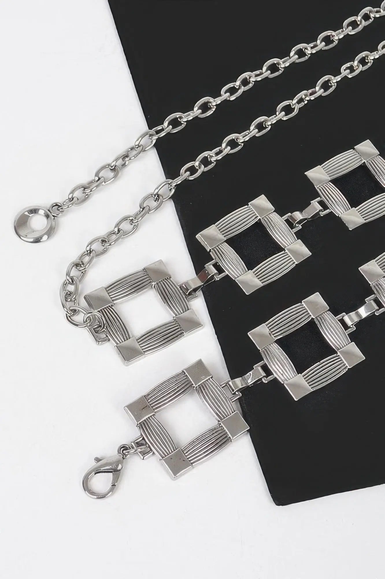 Square Metal Plus Size Chain Belt  Style Ratio