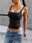 Square Neck Slim Fit Tank Top  Style Ratio