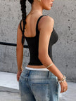 Square Neck Slim Fit Tank Top  Style Ratio