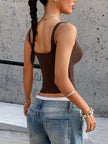 Square Neck Slim Fit Tank Top  Style Ratio