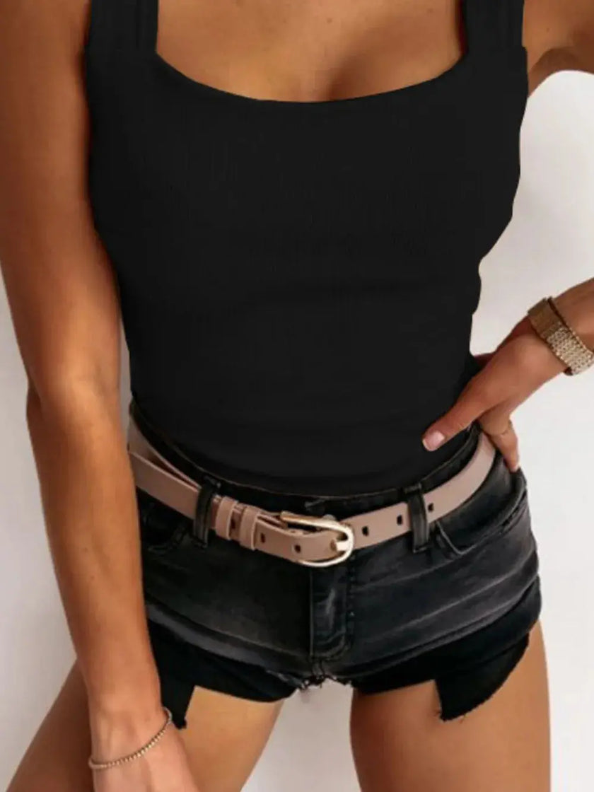 Square Neck Wide Strap Tank  Style Ratio