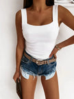 Square Neck Wide Strap Tank  Style Ratio