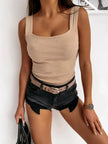 Square Neck Wide Strap Tank  Style Ratio
