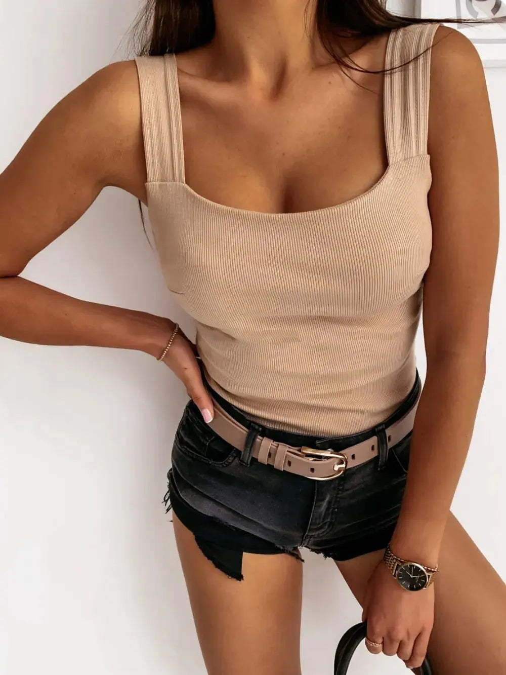 Square Neck Wide Strap Tank  Style Ratio