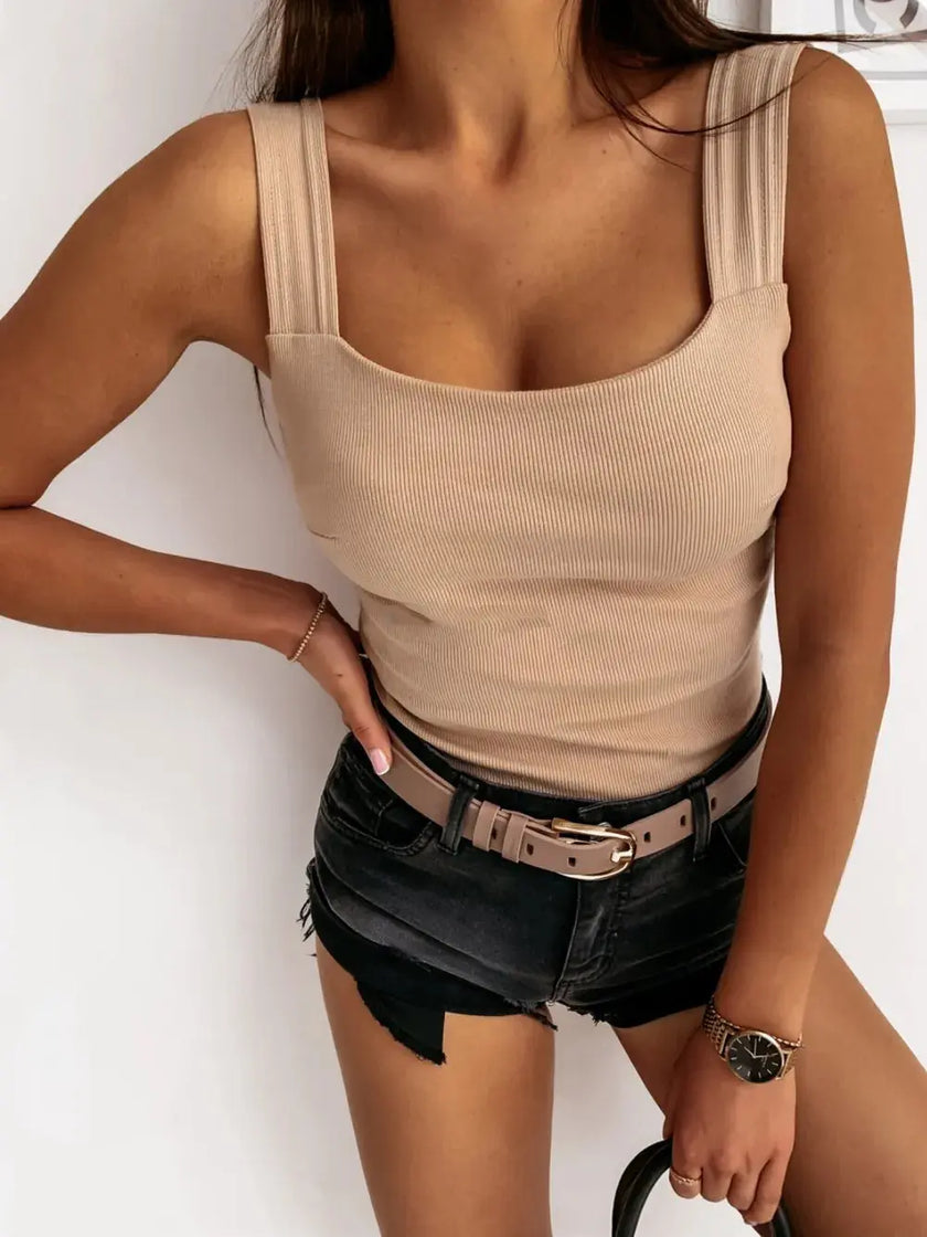 Square Neck Wide Strap Tank  Style Ratio