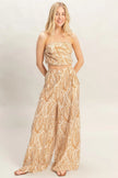 Strapless Top & Pant Print Set  Style Ratio