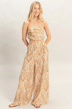 Strapless Top & Pant Print Set  Style Ratio
