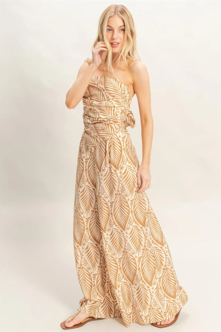 Strapless Top & Pant Print Set  Style Ratio