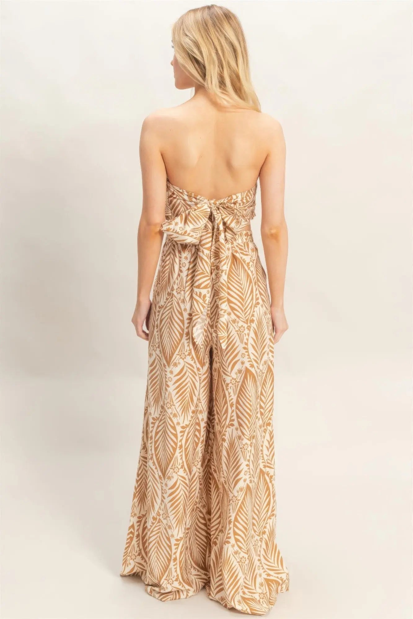 Strapless Top & Pant Print Set  Style Ratio