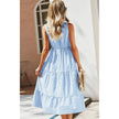 Strip Sleeveless V Neck A Line Color Block Dress  Style Ratio
