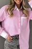 Striped Collared Neck Long Sleeve Shirt  Style Ratio