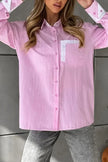 Striped Collared Neck Long Sleeve Shirt  Style Ratio