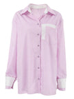 Striped Collared Neck Long Sleeve Shirt  Style Ratio