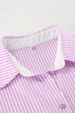 Striped Collared Neck Long Sleeve Shirt  Style Ratio