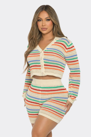 Striped Knit Loungewear Set  Style Ratio