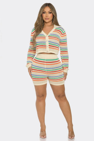 Striped Knit Loungewear Set  Style Ratio