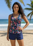 Tankini Floral Navy Boy Short  Style Ratio