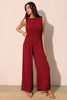 Textured Solid Twist Front Jumpsuit  Style Ratio