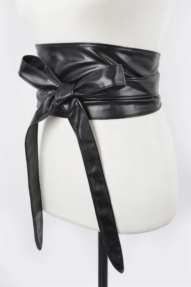 Tie Front Leather Belt  Style Ratio