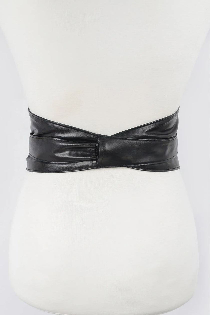 Tie Front Leather Belt  Style Ratio