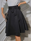 Tied Knee Length Skirt  Style Ratio