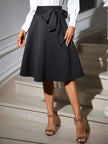Tied Knee Length Skirt  Style Ratio