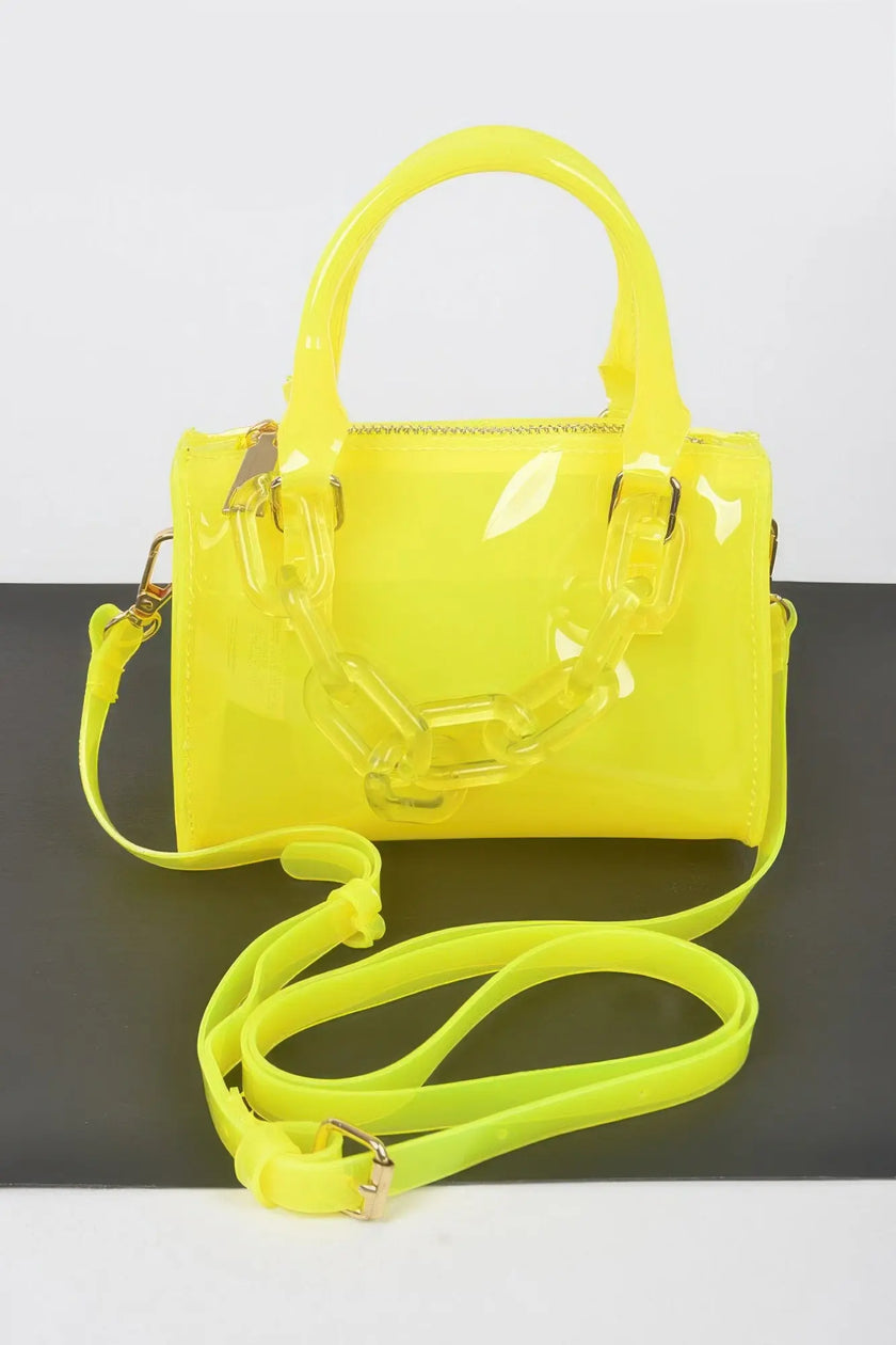 Transparent Mini Duffle Bag W/acrylic Chain  Style Ratio