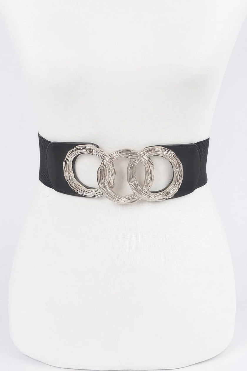 Triple O Ring Buckle Elastic Belt  Style Ratio