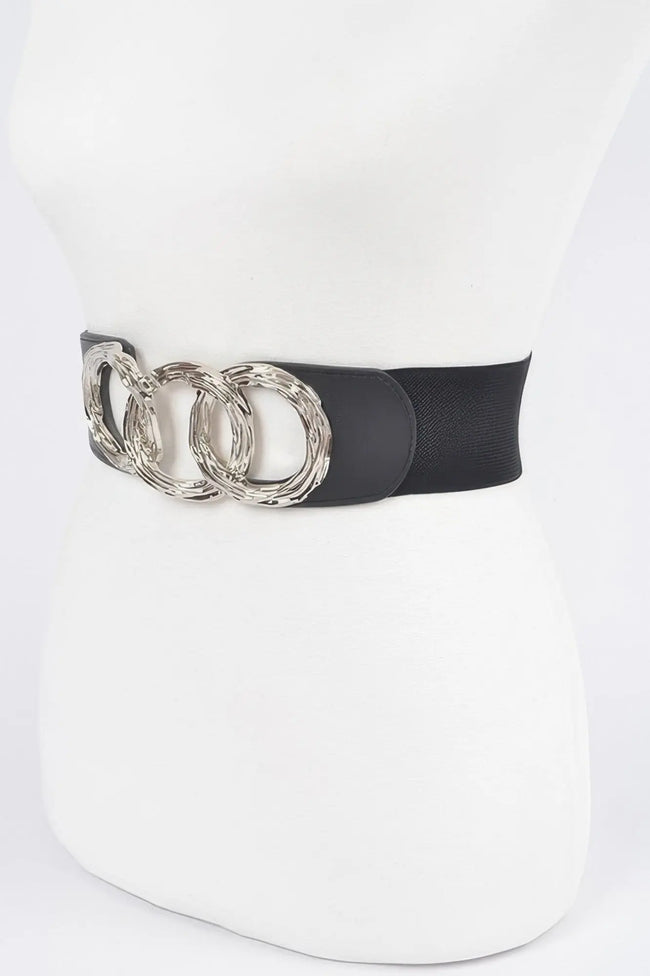 Triple O Ring Buckle Elastic Belt  Style Ratio