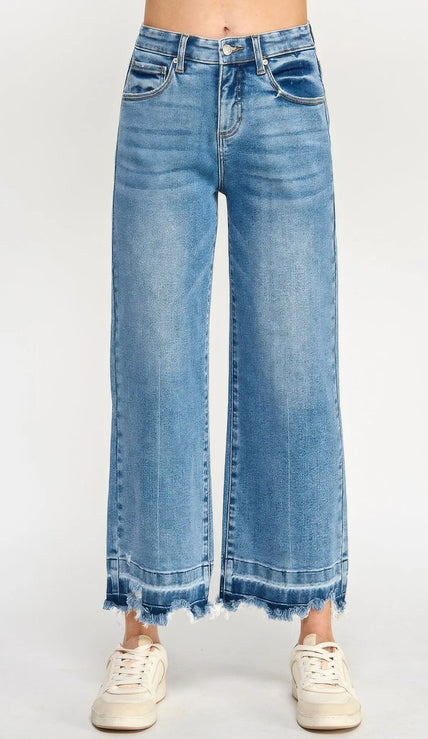 Tummy Control High Rise Crop Wide W/ Released Hem  Style Ratio