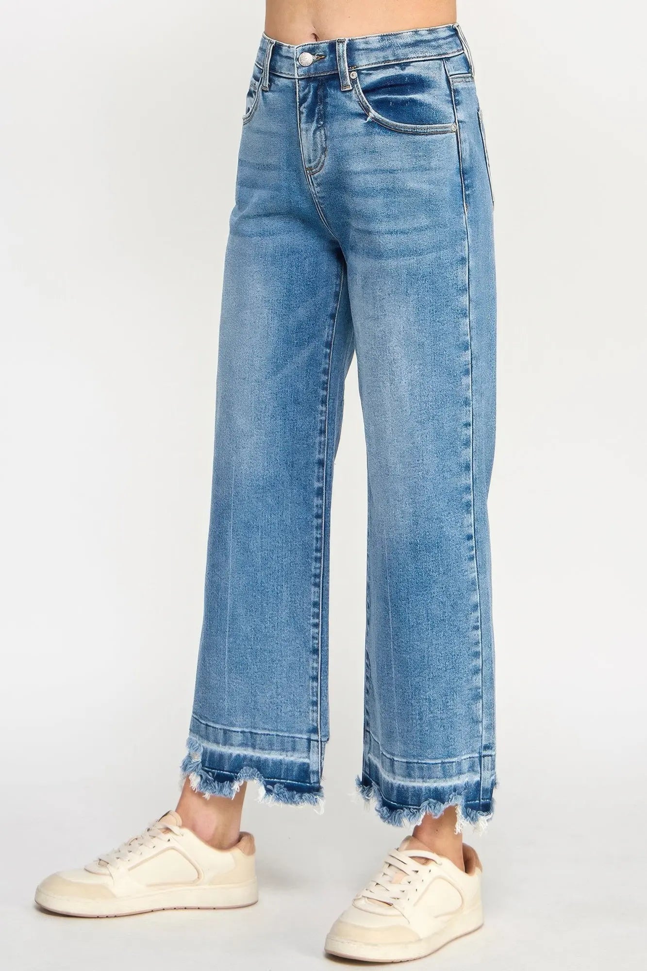 Tummy Control High Rise Crop Wide W/ Released Hem  Style Ratio