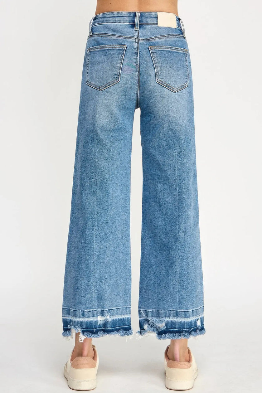 Tummy Control High Rise Crop Wide W/ Released Hem  Style Ratio