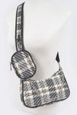 Tweed Plaid Shoulder Bag W/airpod Purse  Style Ratio