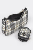 Tweed Plaid Shoulder Bag W/airpod Purse  Style Ratio