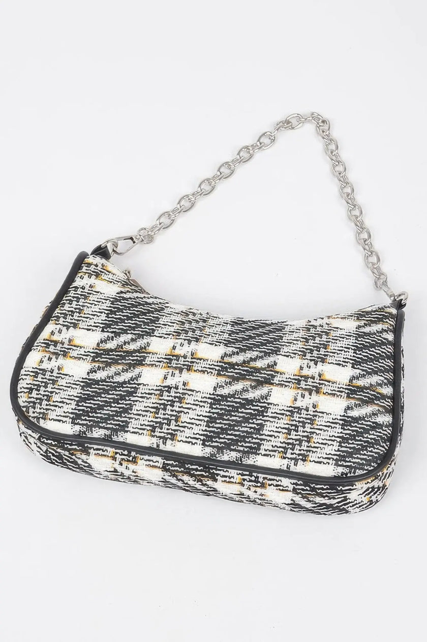 Tweed Plaid Shoulder Bag W/airpod Purse  Style Ratio