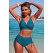 Two Piece High Waisted V Neck Cross Side Biniki  Style Ratio