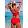 Two Piece High Waisted V Neck Cross Side Biniki  Style Ratio