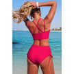Two Piece High Waisted V Neck Cross Side Biniki  Style Ratio
