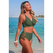 Two Piece High Waisted V Neck Cross Side Biniki  Style Ratio